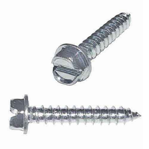 HWHSTS1412 #14 X 1/2"  Hex Washer Head, Slotted, Tapping Screw, Type A, Zinc